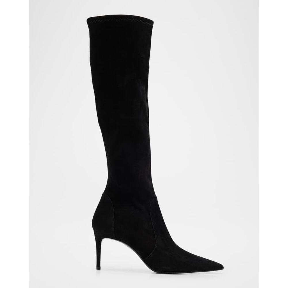 STUART WEITZMAN Stuart Power Suede Stiletto Knee High Boots Black Size 9.5